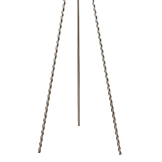Pacific Metal Tripod Floor Lamp with Glass Shade (Silver)