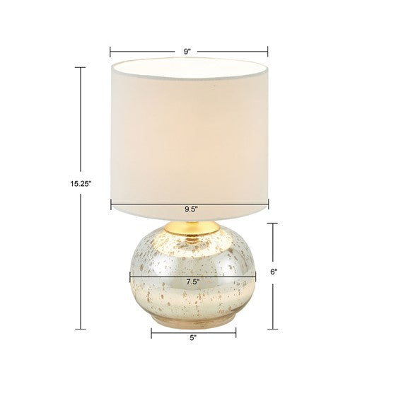 Saxony Metallic Glass Table Lamp