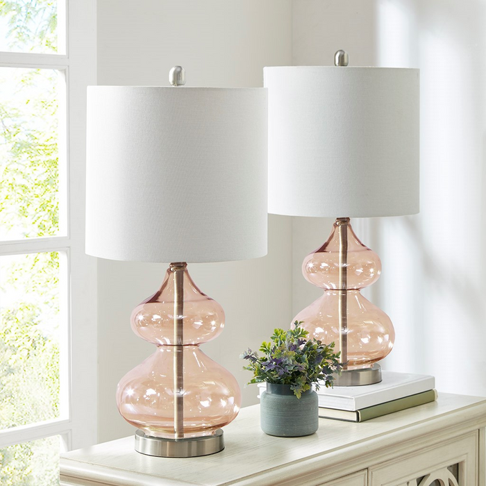 Ellipse Pink Table Lamp Set Of 2 (Low Stock)