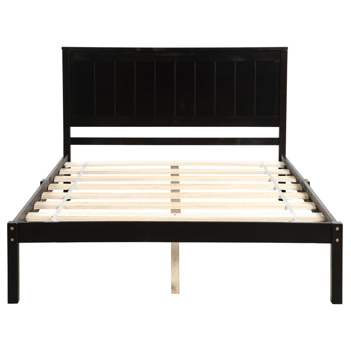 Grenco Full Size Platform Bed Frame with Headboard Wood Slat Support