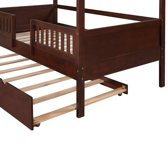 New Space Twin Size House Bed with Trundle