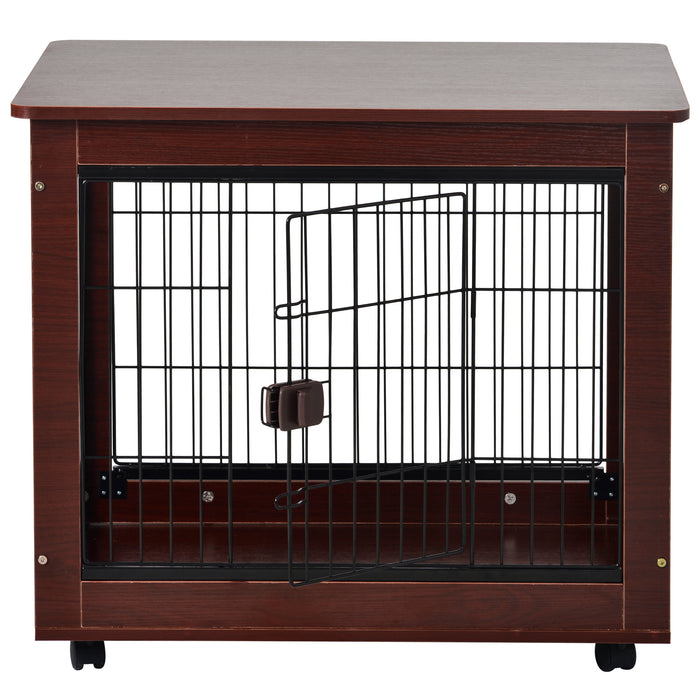 Wooden Structure Pet Dog Crate Cage End Table