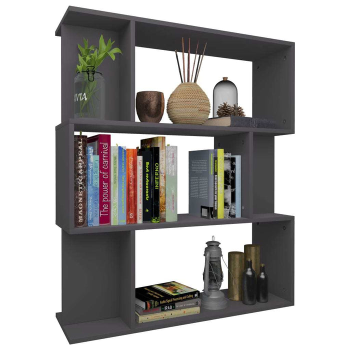 Book Cabinet/Room Divider Gray 31.5"x9.4"x37.8" Chipboard