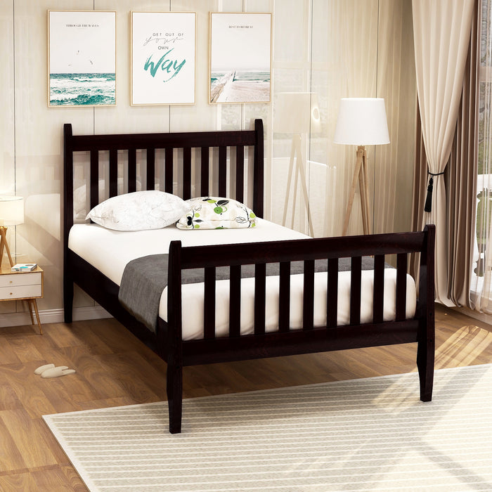 New Space Platform Twin Bed Frame Mattress Foundation with Wood Slat Support