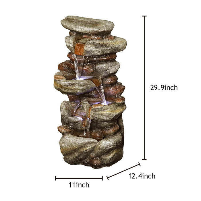 Rock Water Fountain with LED Lights