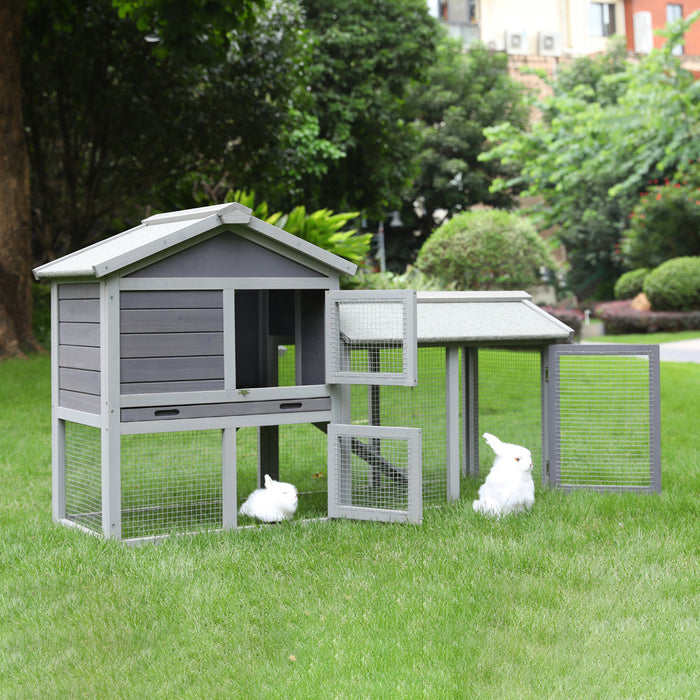 Large Wooden Outdoor Chicken Coup Bunny Rabbit Hutch Hen Cage with Ventilation