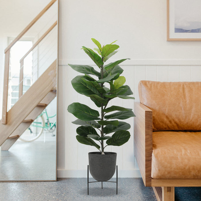 Artificial Fiddle Leaf Fig Tree 3ft Tall 35 Leaves Fake Fig Silk Tree Home Decor