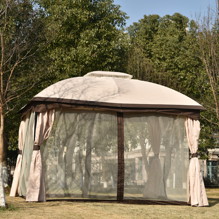 Meridian Double Roof Soft Canopy Outdoor Gazebo