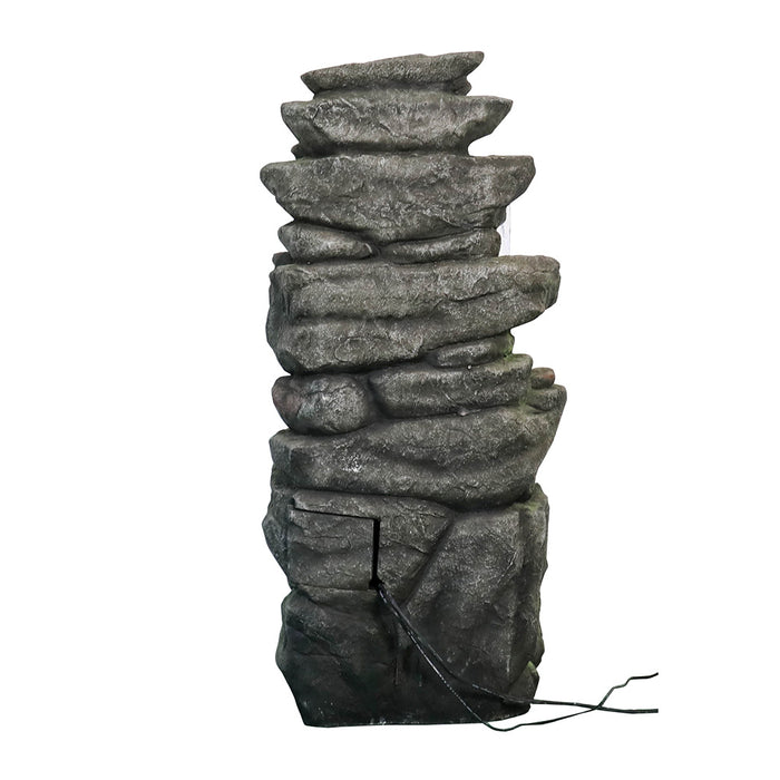 Outdoor Fountain High Rocks Outdoor Water Fountain with LED Lights