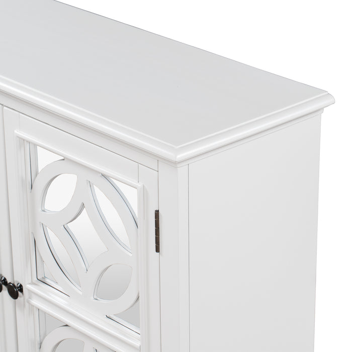 Wood Sideboard Storage Cabinet with Doors and Adjustable Shelf, Entryway Kitchen Dining Room, Modern Vintage Design