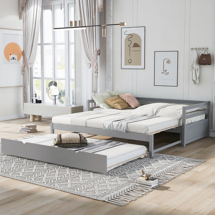 Grenco Twin or Double Twin Daybed with Trundle (White)