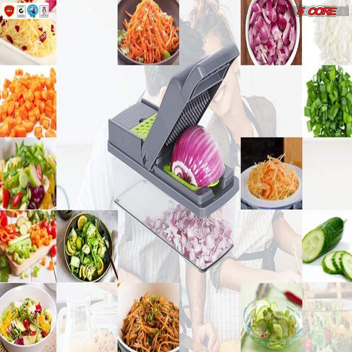 11 in1 Vegetable Chopper Cutter Chopper Multifunctional Veggie Chopper with Container, Onion Chopper, Chopper Vegetable Cutter - Grey