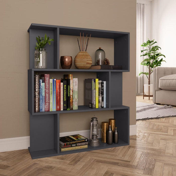 Book Cabinet/Room Divider Gray 31.5"x9.4"x37.8" Chipboard