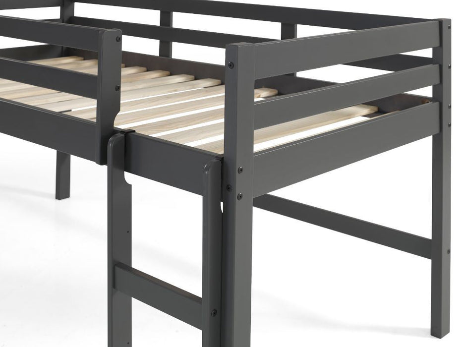 Lara Twin Sturdy Loft Bed Gray Finish