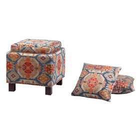 Shelley Square Storage Ottoman with Pillows (Low Stock)