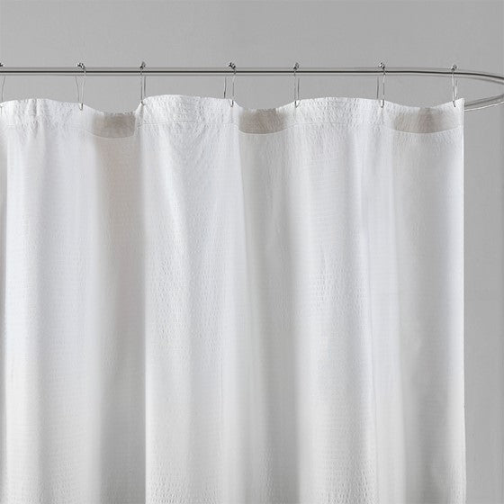 Ara Ombre Printed Seersucker Shower Curtain (Grey)
