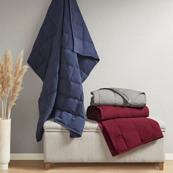 Hadly Goose Feather and Down Wearable Throw (Indigo)