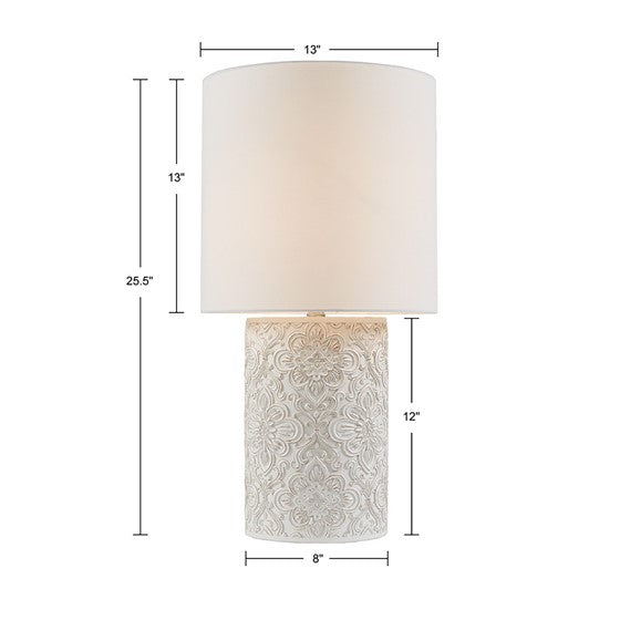 Ashbourne Embossed Floral Resin Table Lamp