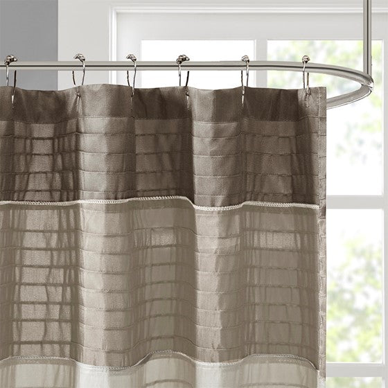 Amherst Faux Silk Shower Curtain (Natural)