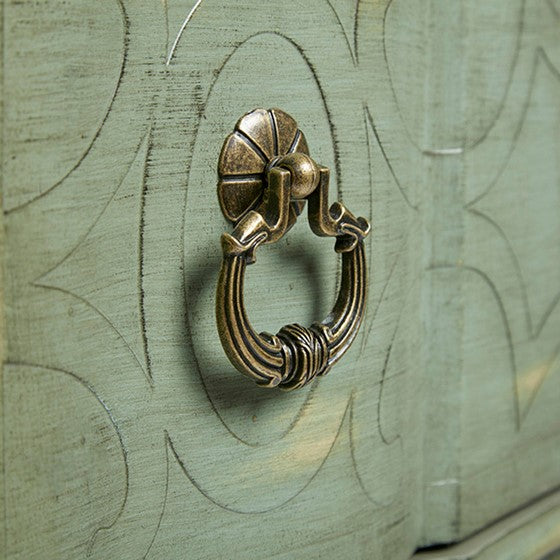 Scroll Bun Foot Green Chest