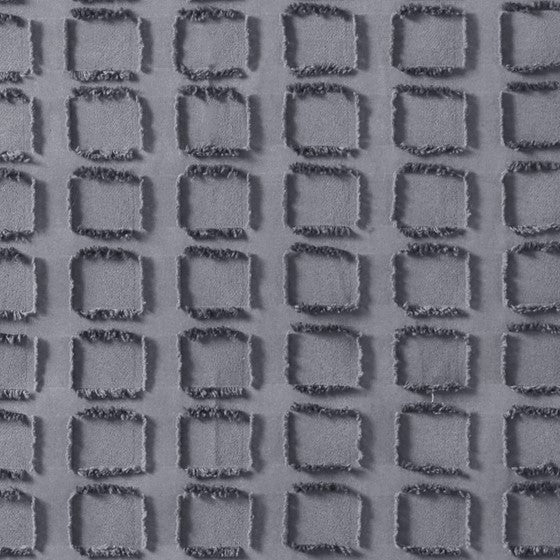 Metro Woven Clipped Solid Shower Curtain (Gray)