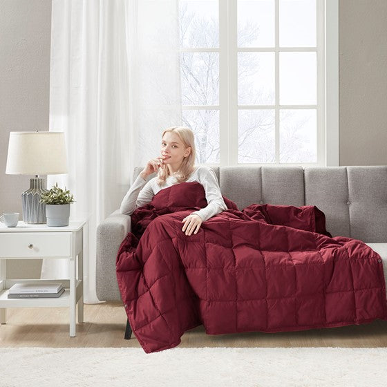 Hadly Goose Feather and Down Wearable Throw (Red)
