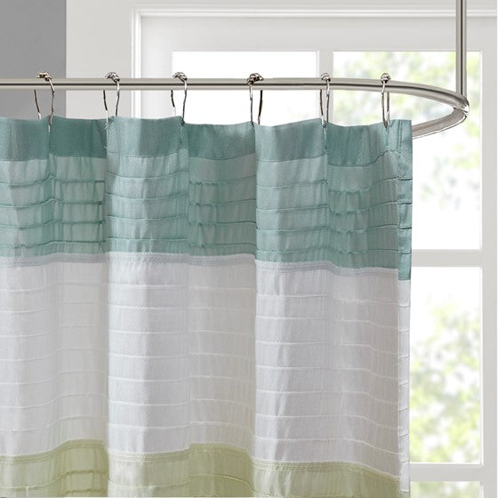 Amherst Faux Silk Shower Curtain (Green)