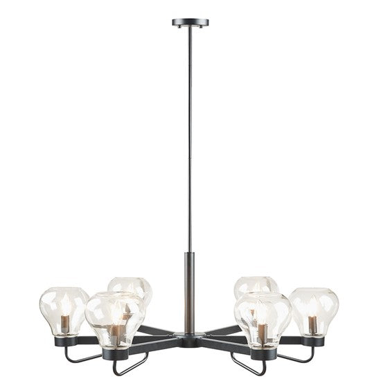Devon 6-Light Chandelier with Bowl Shaped Glass Shades