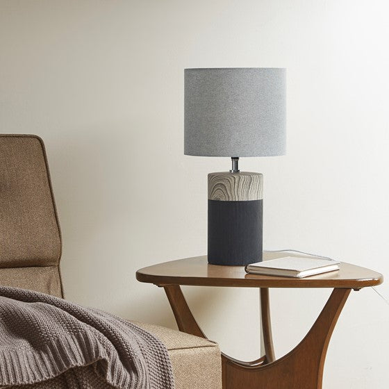 Nicolo Textured Ceramic Table Lamp (Black)