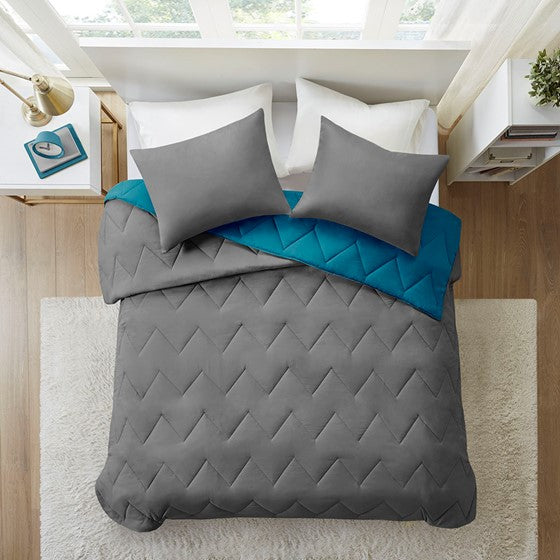 Trixie Reversible Comforter Mini Set (Teal)
