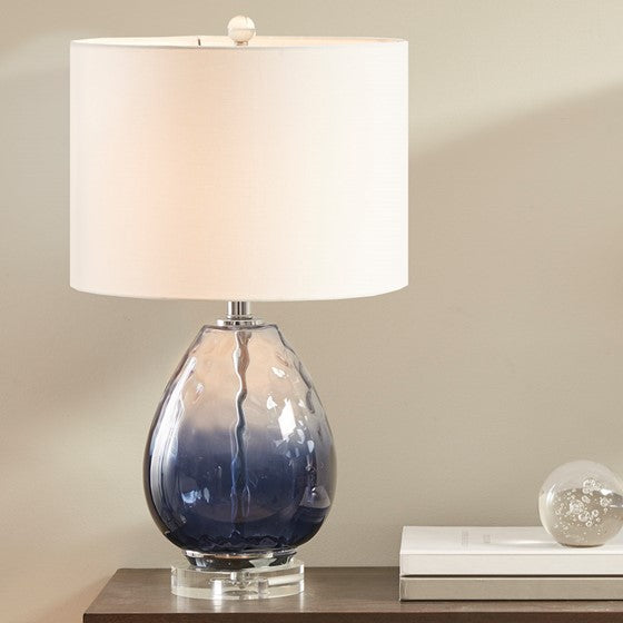 Borel Ombre Glass Table Lamp (Dark Blue)