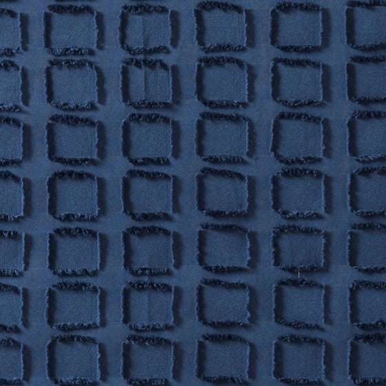 Metro Woven Clipped Solid Shower Curtain (Navy)