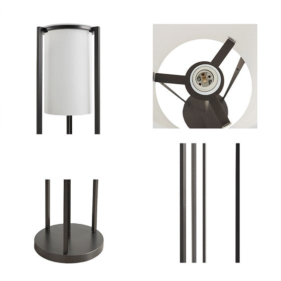 Charlton Metal Floor Lamp with Glass Cylinder Shade