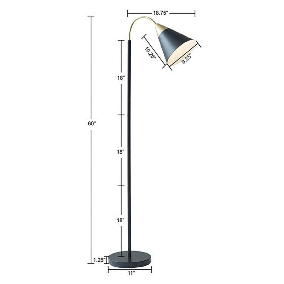 Beacon Arched Metal Floor Lamp with Chimney Shade