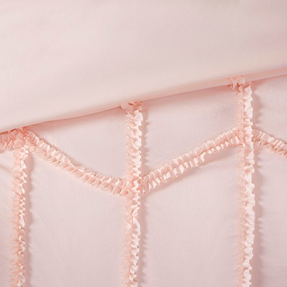 Jayla Ruffle Comforter Set (Pink)