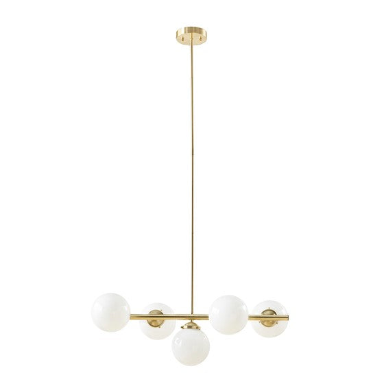 Aurelia 5-Light Chandelier with Frosted Glass Globe Bulbs