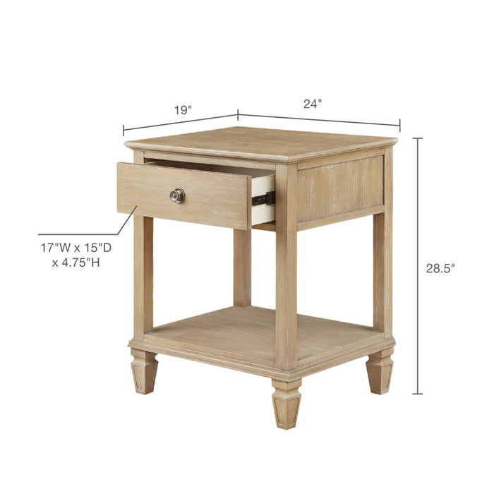 Victoria Bedside Natural Wood Table