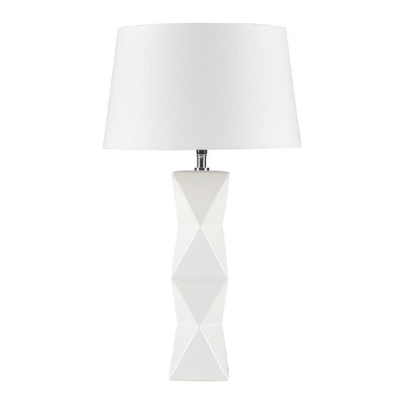 Kenlyn Geometric Ceramic Table Lamp (White)