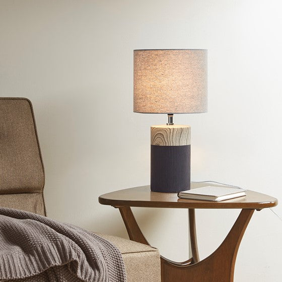 Nicolo Textured Ceramic Table Lamp (Black)