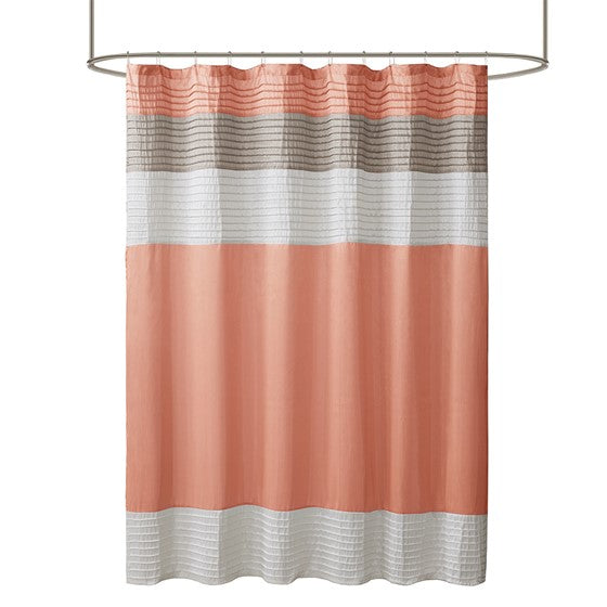 Amherst Faux Silk Shower Curtain (Coral)