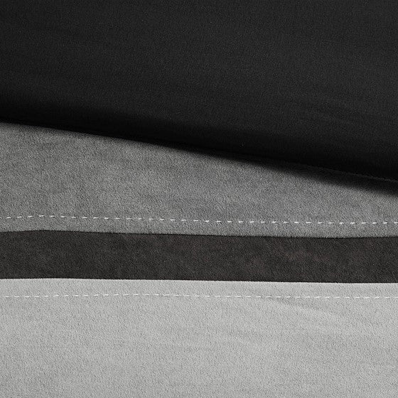 Palisades 7 Piece Faux Suede Comforter Set (Black)