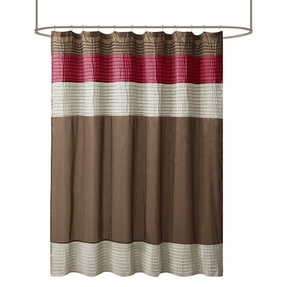 Amherst Faux Silk Shower Curtain (Red)