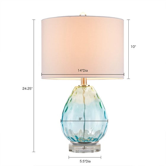 Borel Ombre Glass Table Lamp (Blue)
