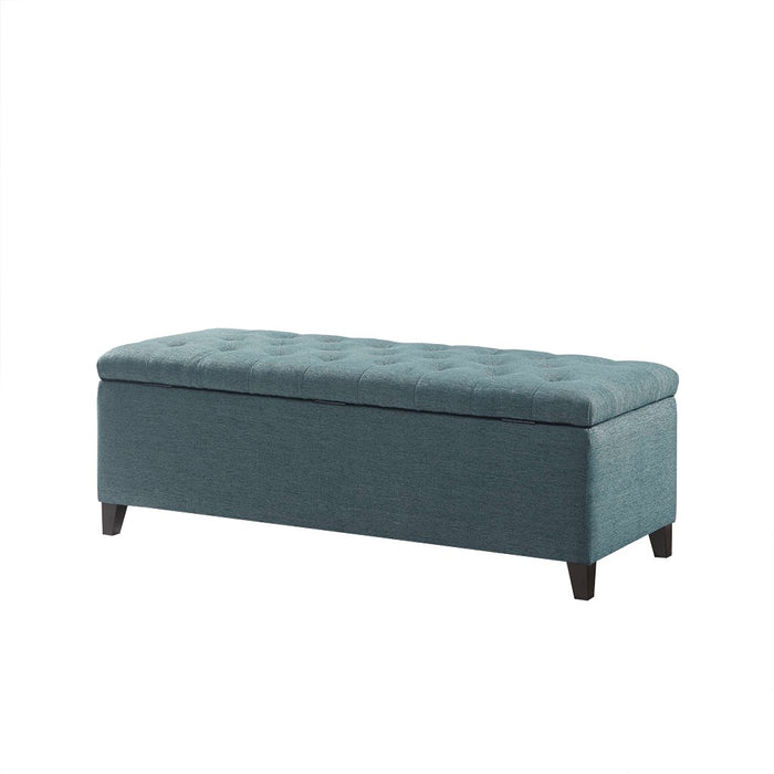 Shandra Grey Tufted Top Storage Bench