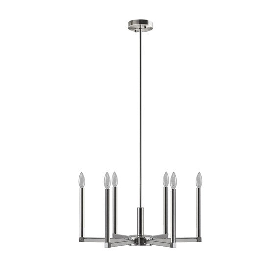 Renzetti 6-Light Contemporary Candelabra Styled Chandelier