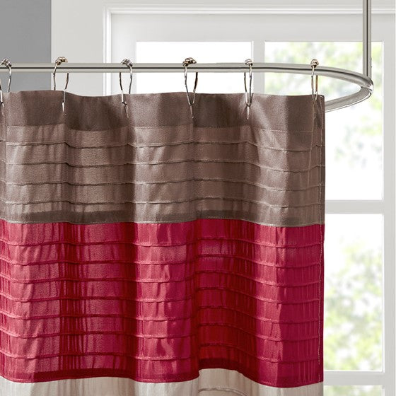 Amherst Faux Silk Shower Curtain (Red)