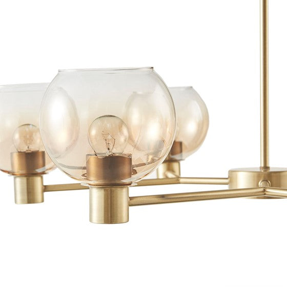 Blaire 6-light Ombre Glass Globe Chandelier