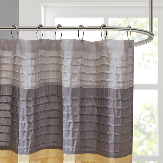 Amherst Faux Silk Shower Curtain (Yellow)