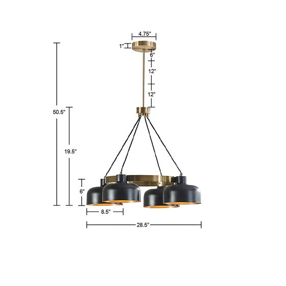 Abbott 4-Light Metal Shade Chandelier