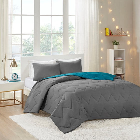 Trixie Reversible Comforter Mini Set (Teal)